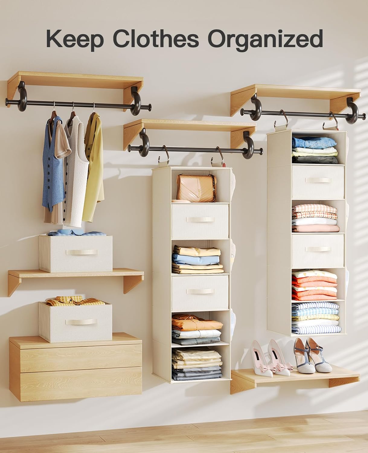 Pipishell Hanging Closet Organizer 6-Shelf