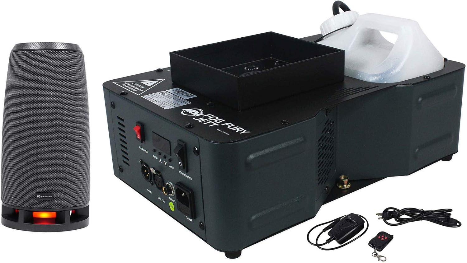 adj American DJ Fog Fury Jett 700W Vertical Fog Machine w/12 LED+DMX+Remote+RockShip