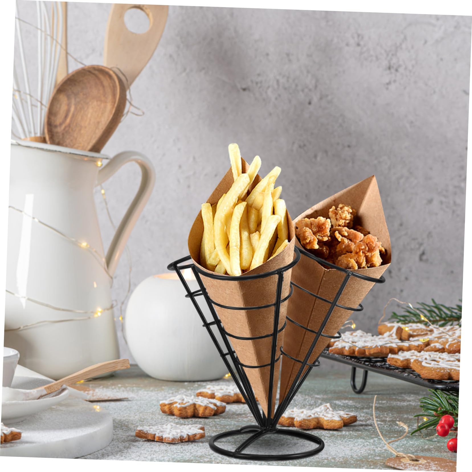 Ciieeo Supporto Snack in Acciaio Inossidabile per Patatine Fritte e Finger Food Portacenere per Aperitivi e Feste Patatine Resistente e Deformazione