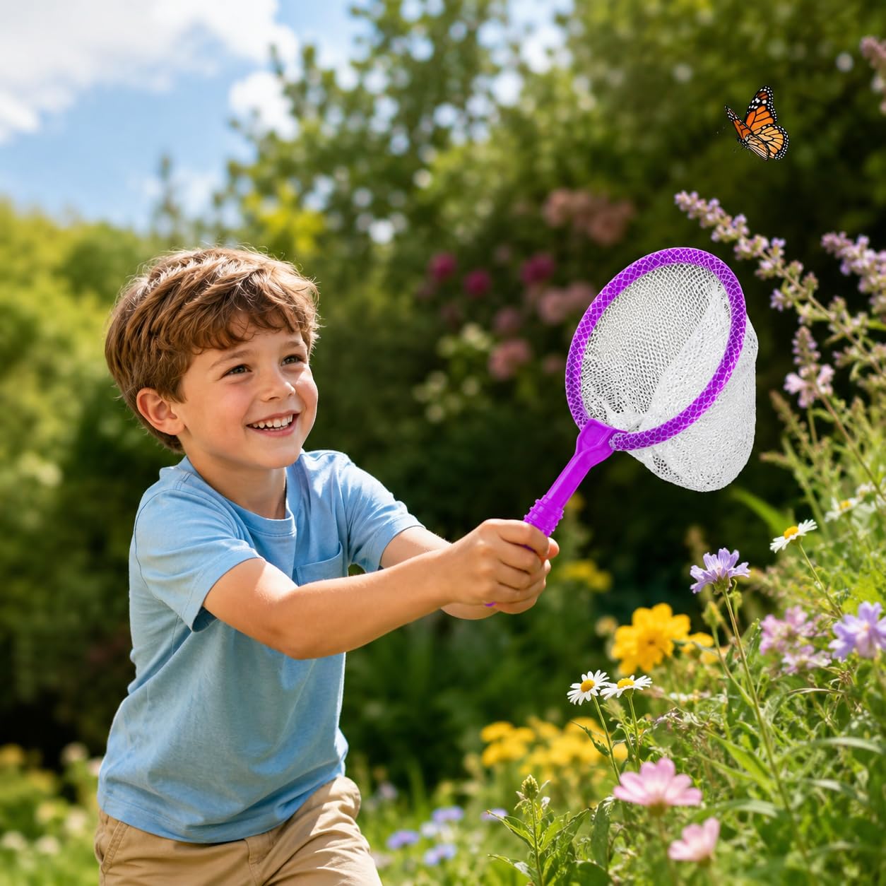 4 Stück Fischernetz, Schmetterlingsnetze aus Kunststoff, Frühlernwerkzeug, Outdoor-Fischernetz, Insektenfängernetze, Insektenfängernetze, Ideal für Badewanne, kompaktes Outdoor-Spielzeug