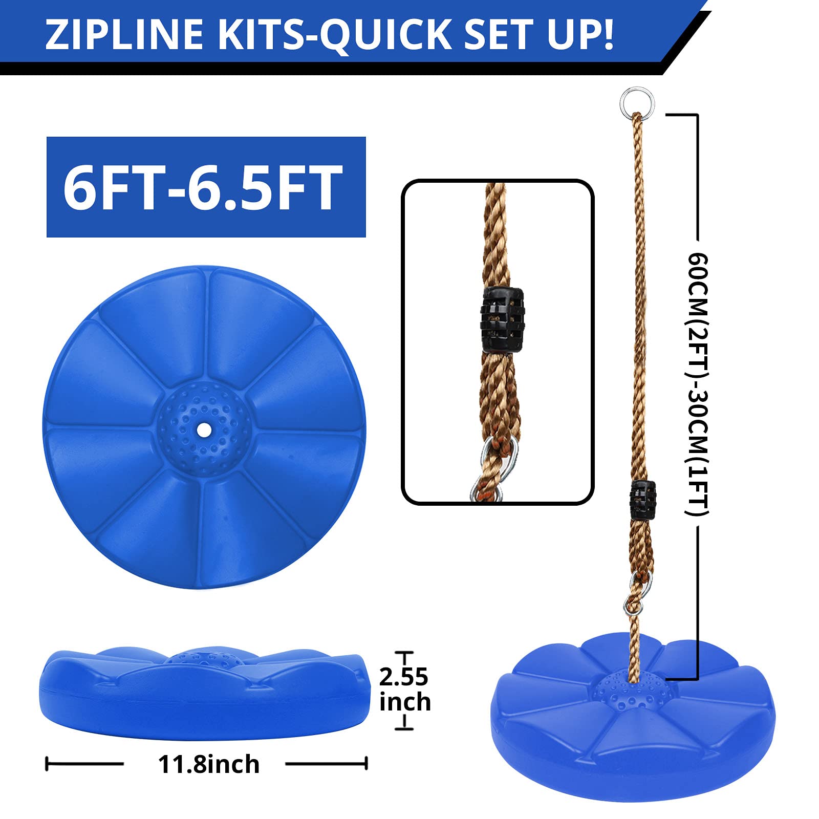 Zip line Kits for Backyard 120FT Zip Lines for Kids and Adult Up to