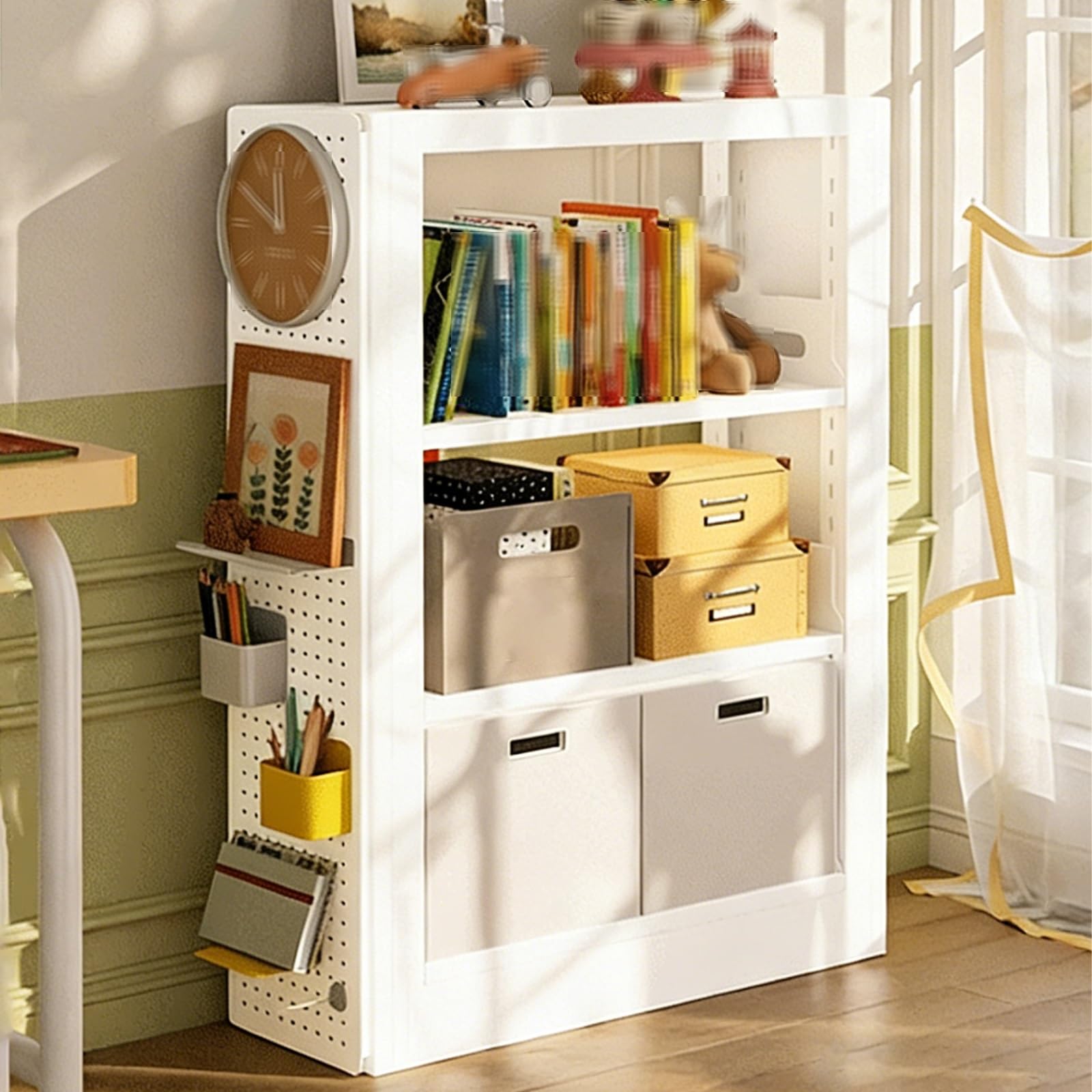 Scaffale da Cucina Salvaspazio Scaffalatura Materiale in Acciaio Laminato a Freddo Pannelli Laterali Forati Adatto a Cucine, Camere da Letto Scaffalatura Metallo(70 * 30 * 120cm)