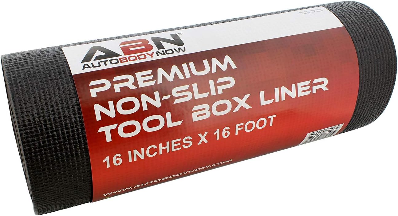 ABN Tool Drawer Liner Non Slip Tool Box Liner - Bulk Rubber Shelf Liner Roll Black Shelf Liner Non Adhesive, 16in x 16ft