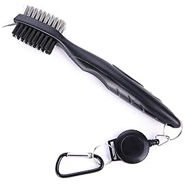 Mile High Life Microfiber Waffle Pattern Golf Towel | Club Groove Cleaner Brush | Foldable Divot Tool with Magnetic Ball Marker (Navy Towel/Brush/Fish Divot)