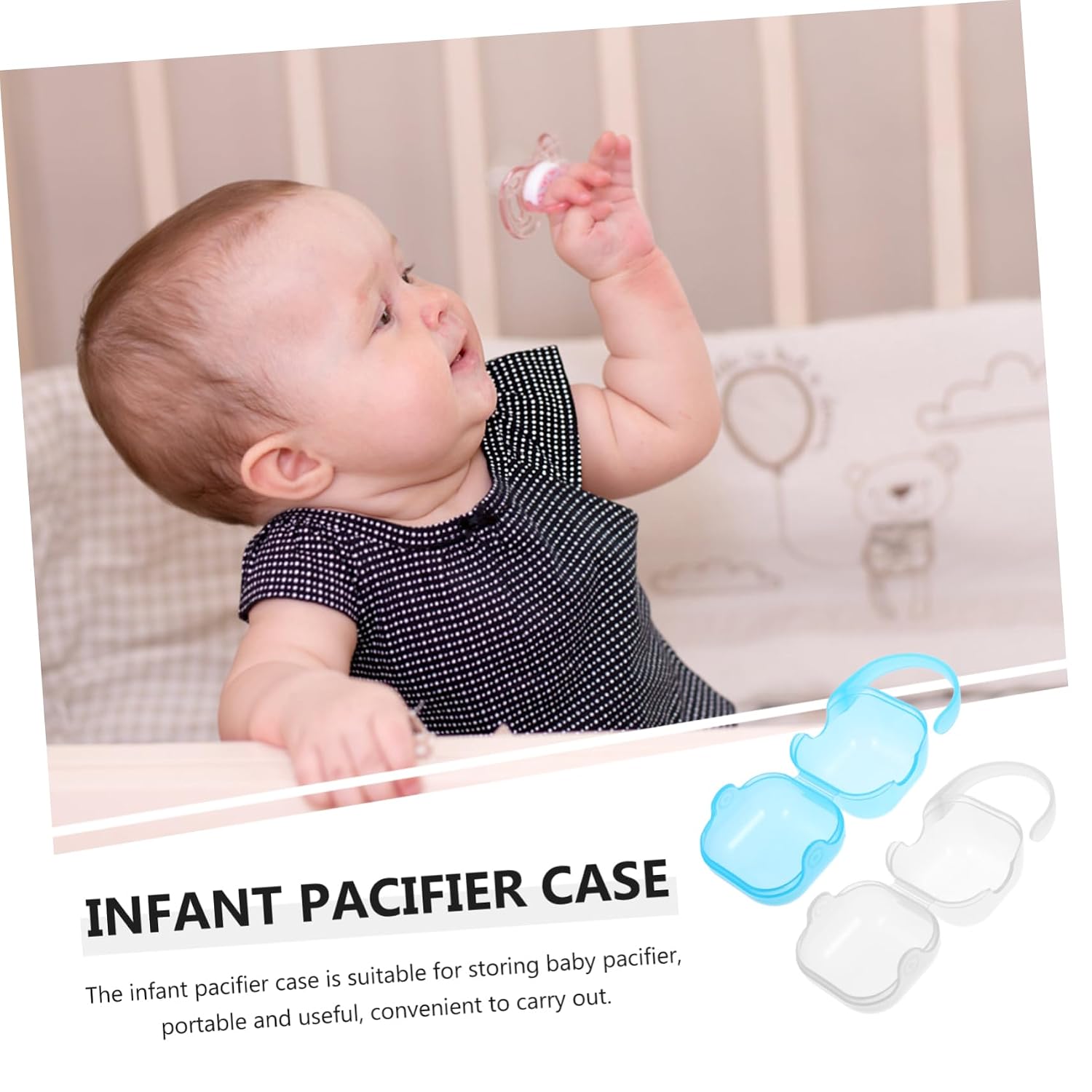 SUPVOX 2pcs Portable Pacifier Holder Case Boy Girl Pacifier Storage Box Travel-Friendly Design Dust for Keeping