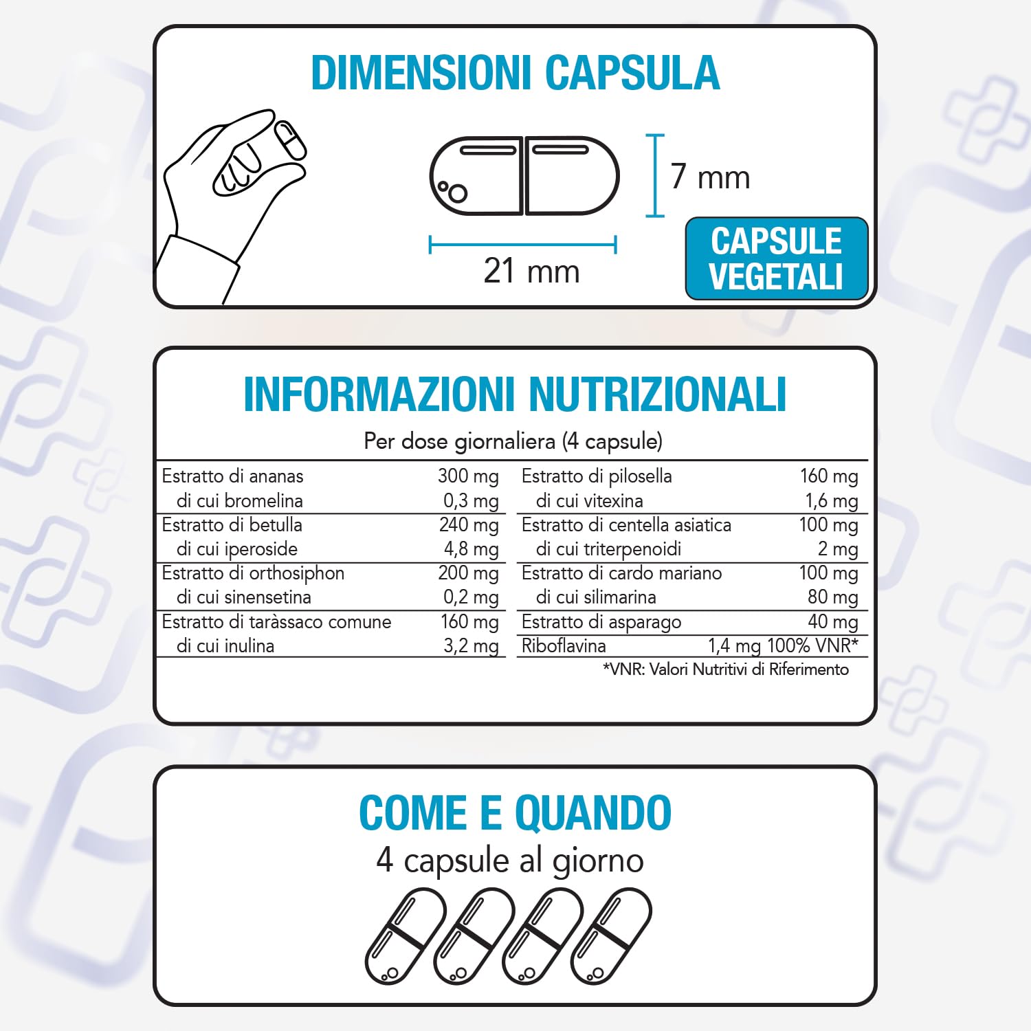 Drenante Diuretico Naturale 240 Capsule PiùLife, 8 Estratti Vegetali, Ananas Bromelina E Centella Asiatica, Betulla, Orthosiphon, Tarassaco, Pilosella, Cardo Mariano Depurativo, Asparago Detox