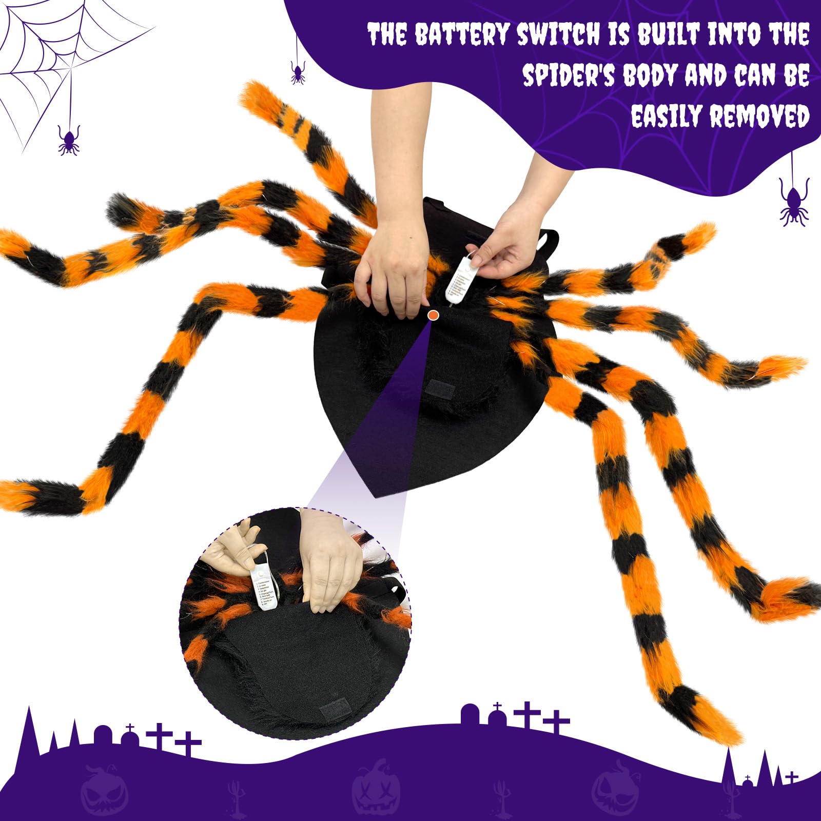 Costume di Halloween per cani, taglia grande, peloso, con 64 LED, divertente costume di Halloween per cani di taglia grande, animale domestico, festa di Halloween, cosplay (arancione)