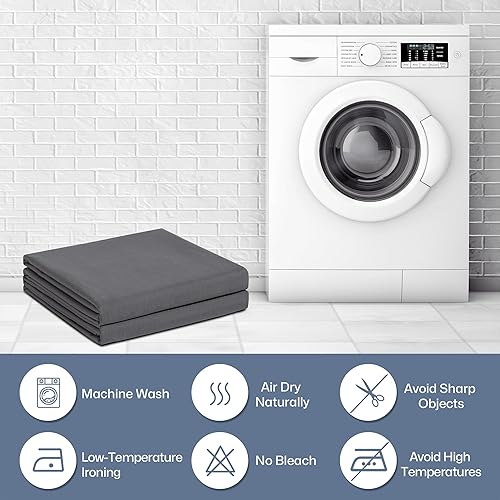 Miniatura 9 de Lavisun Paquete de 2 sábanas encimeras de tamaño matrimonial, sábanas planas de calidad de hotel, sábanas de microfibra cepillada, sábanas a granel