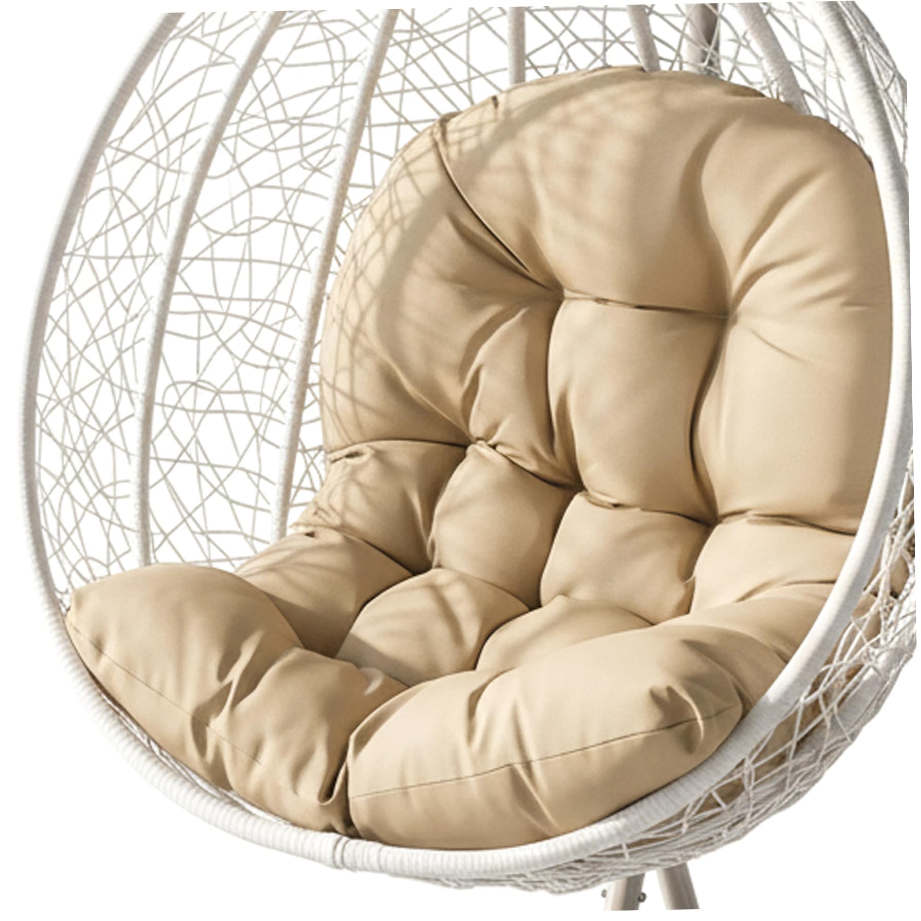 Ameble Egg Chair Cushion Replacement Water-Resistant Hanging Chair Cushion with Thick Padding for Patio Balcony Garden Swing Chairs - Khaki Egg Replacement Hanging