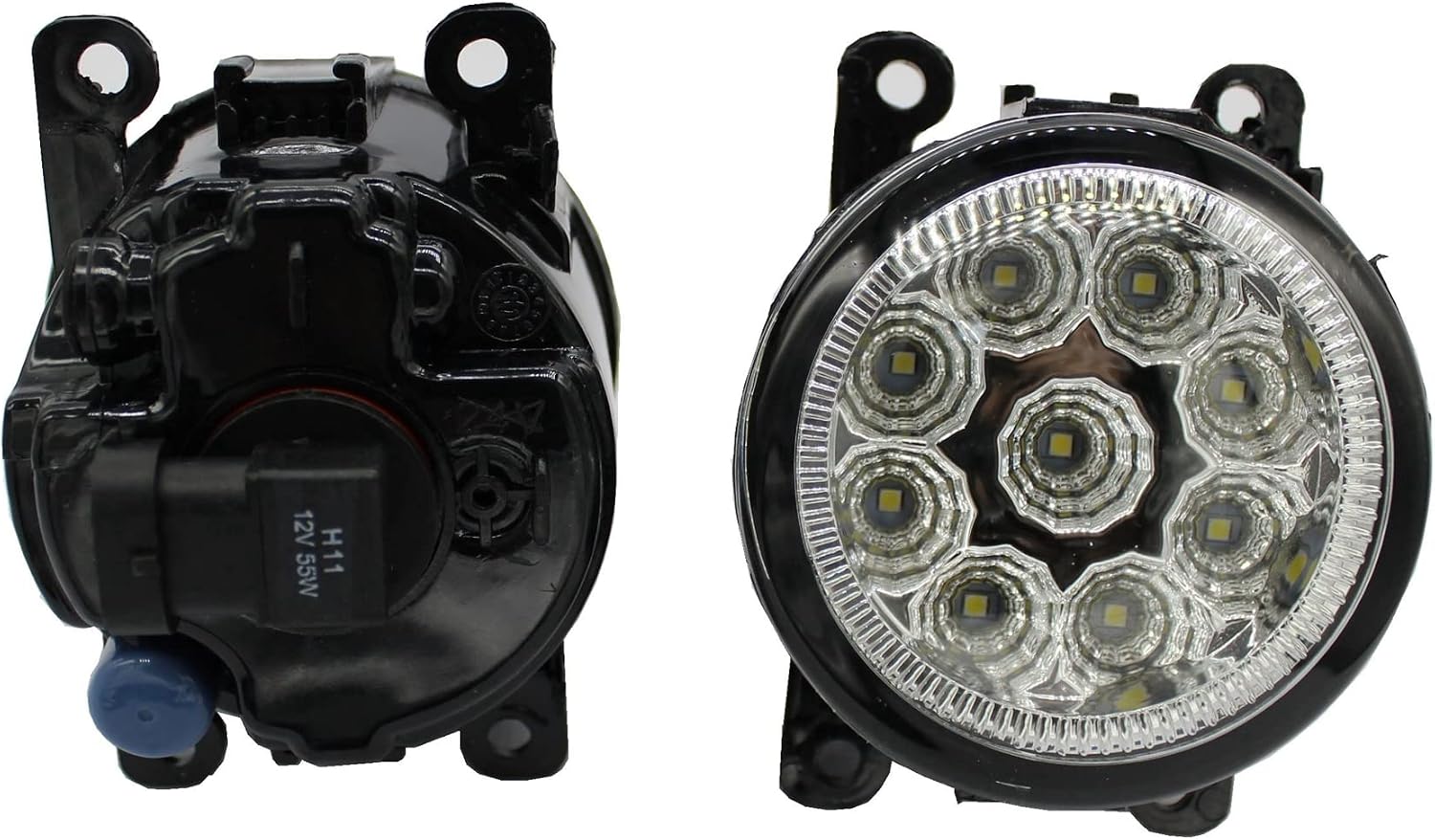 LED White Fog Light Lamp Replacement in Box For Acura Honda Ford Ni ssan Lincoln Jaguar Subaru Suzuki Porsche (9 LED Bulbs)