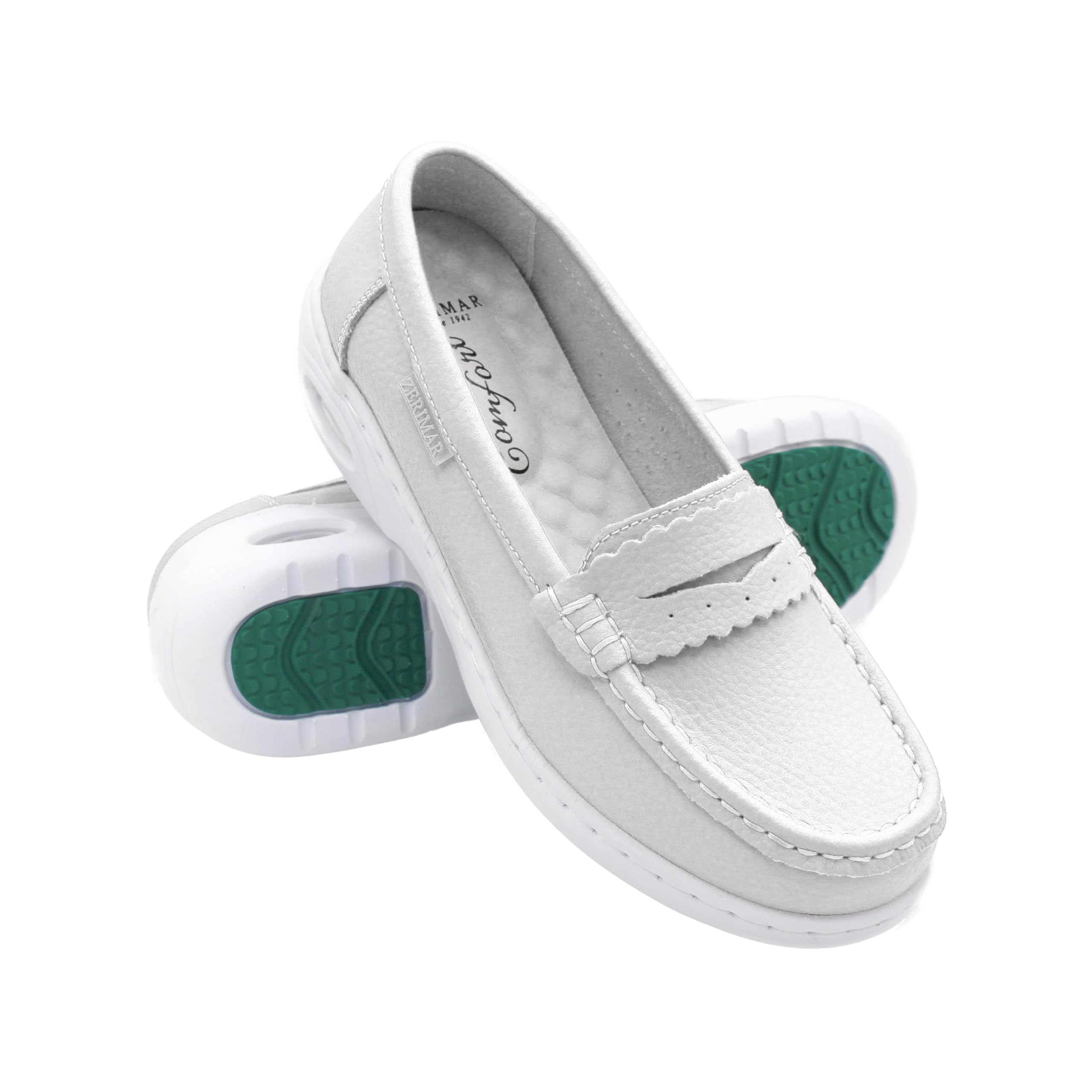 Zerimar Mocasines Mujer Piel con Antifaz | Zapatos Cómodos con Cámara de Aire y Tacón 3,5 cm