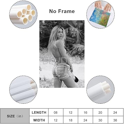 Miniatura 2 de BLUDUG Madelyn Cline - Póster artístico de actor, lienzo para pared, decoración de dormitorio, sala de estar, 8 x 12 pulgadas (7.9 x 11.8in)