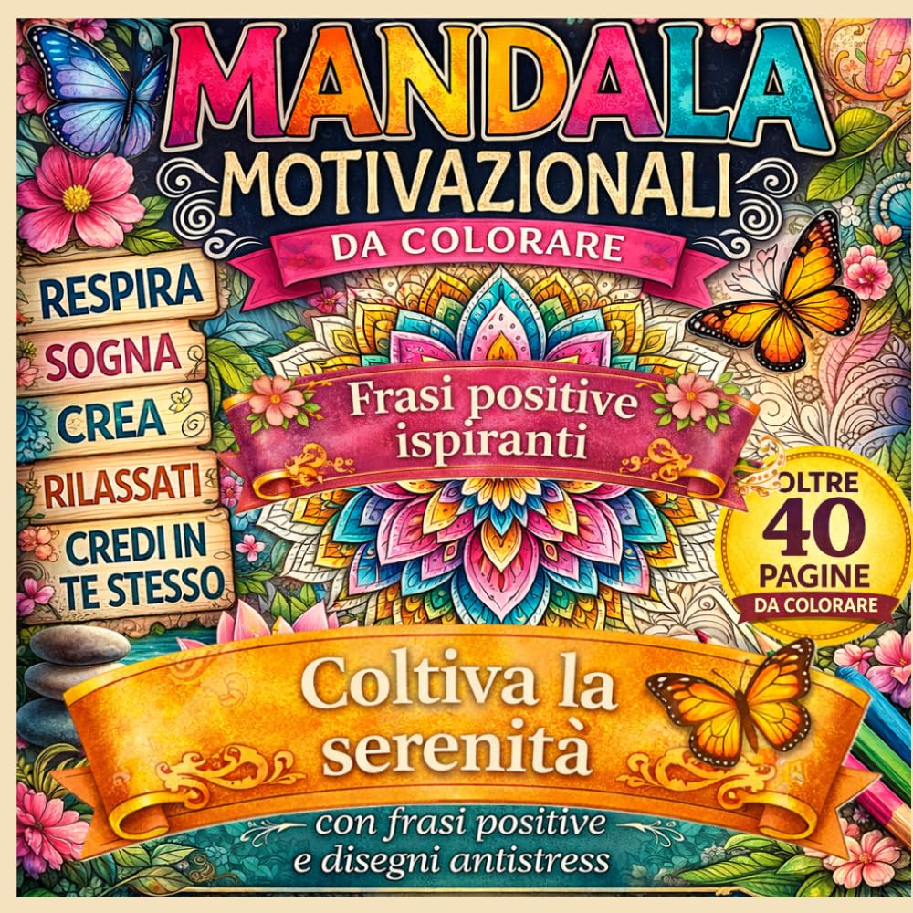 Mandala Motivazionali da Colorare: Mandala Motivazionali e Frasi Positive per Relax e Creatività Disegni Antistress e Mindfulness Creativa