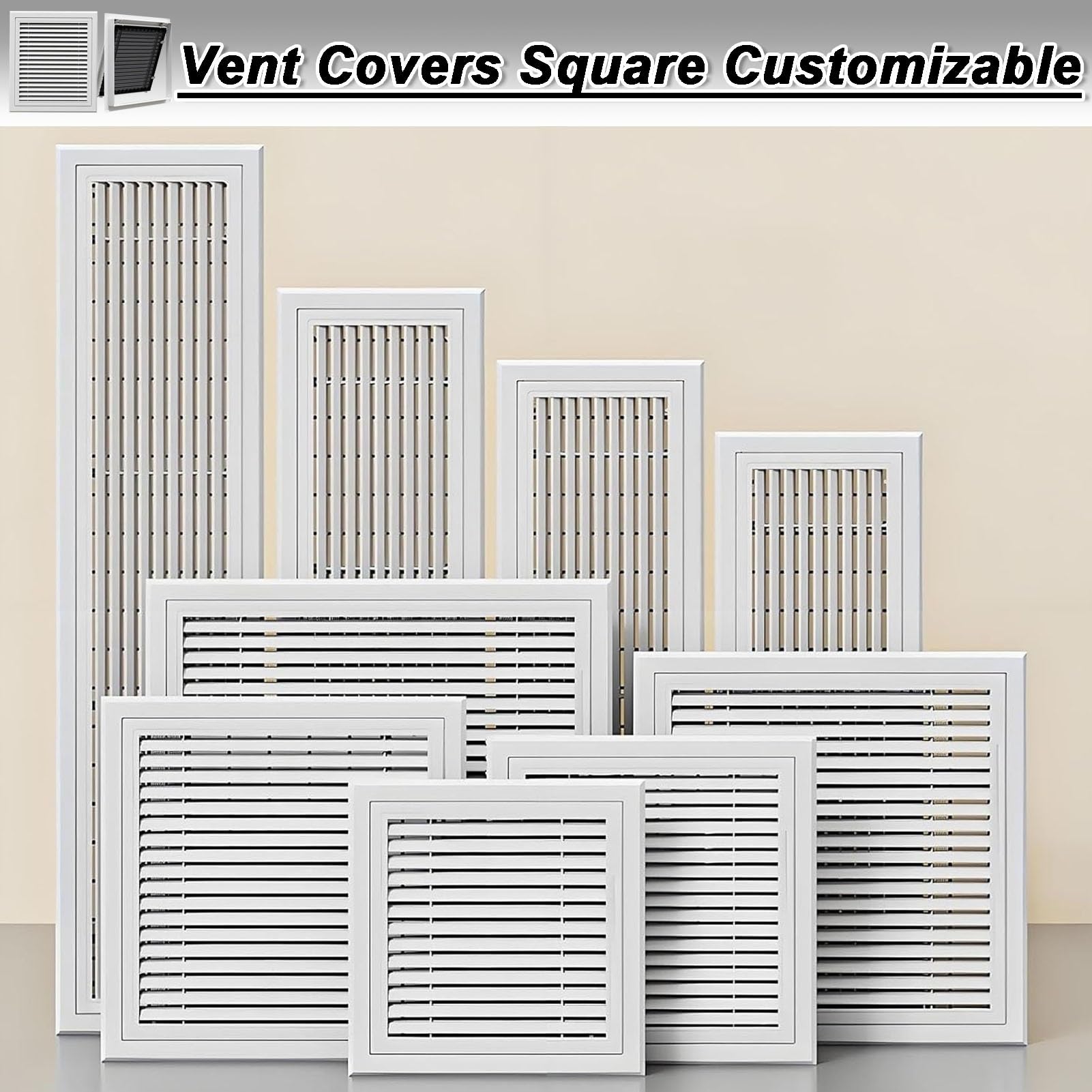 Grille d'aération murale/plafond blanche de 35,6 x 86,4 cm – Grille de conduit facile à installer pour la ventilation de la maison, design moderne, accessoire de circulation d'air amélioré, durable et