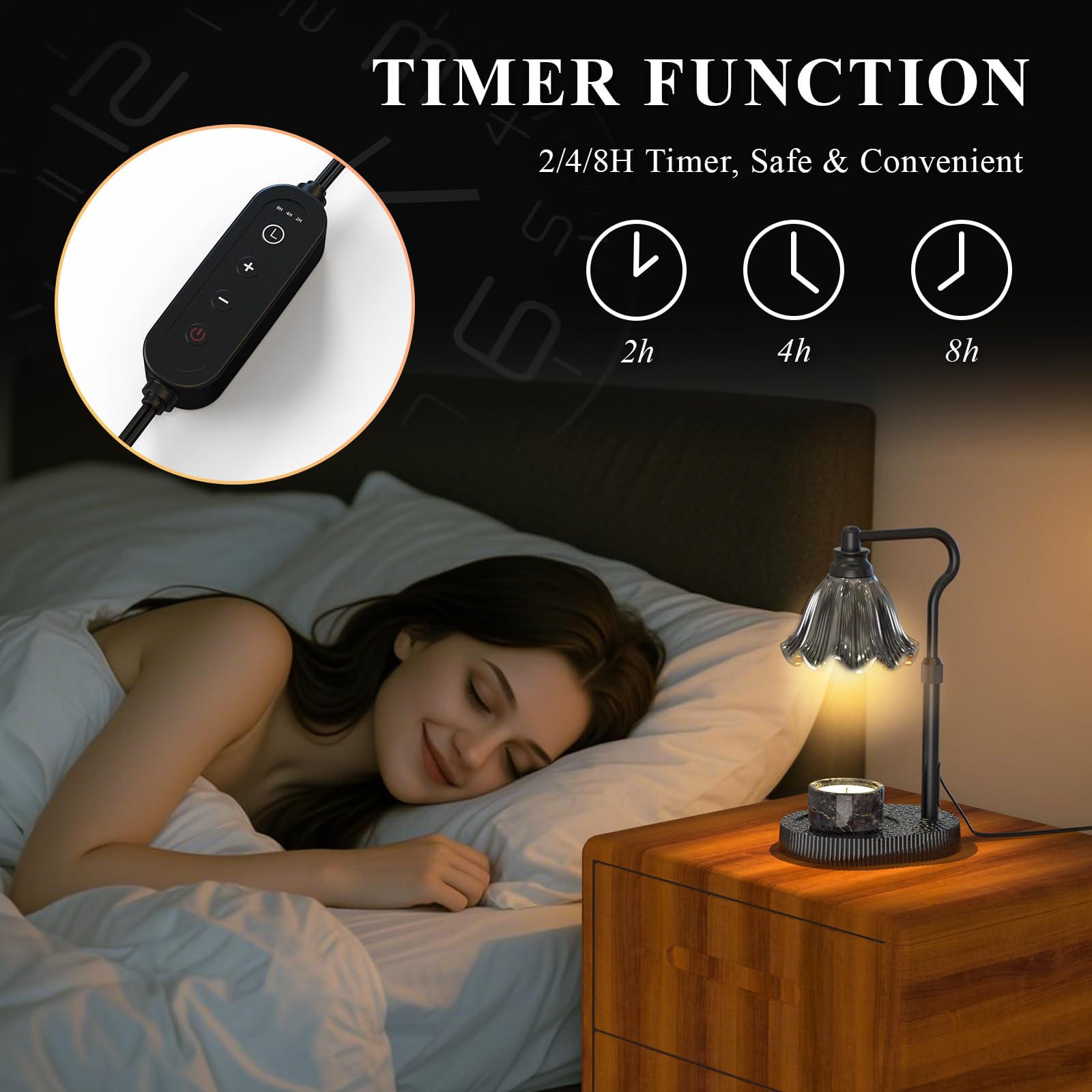 WYghyronic Candle Warmer Lamp with Adjustable Height, Flameless 4-Level Dimmable Wax Warmer - Image 3