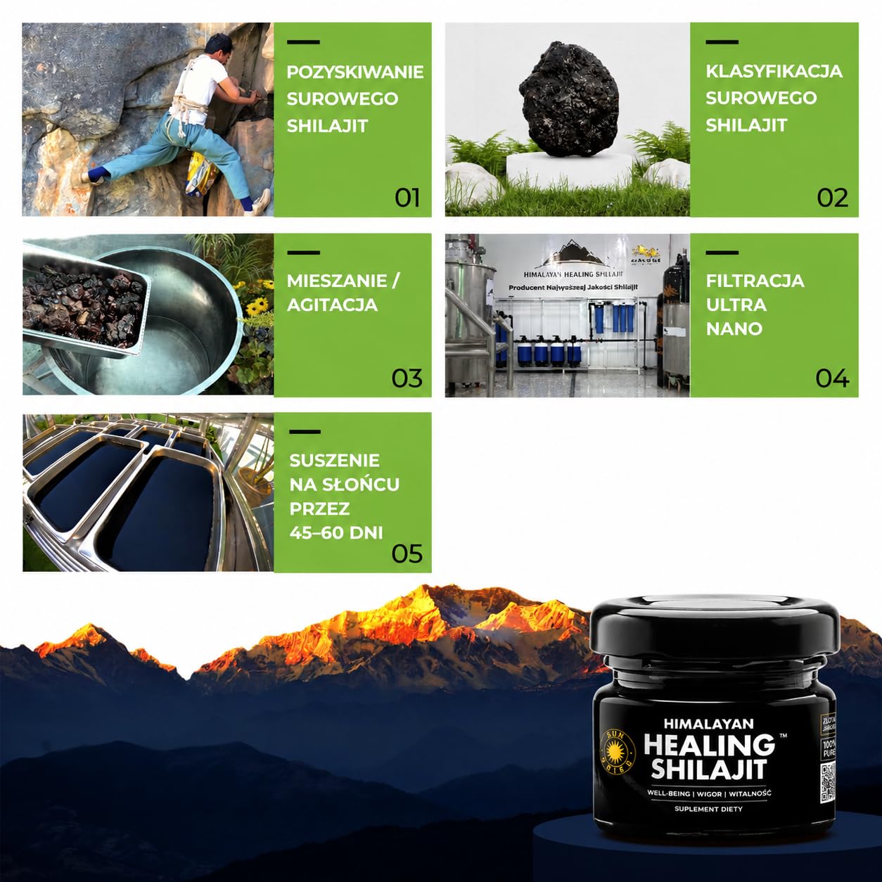 Czysta Żywica Shilajit Himalajska 50 g | Gold Grade | Kwas Fulwowy i Huminowy | 85+ Minerałów Śladowych | Suplement Diety