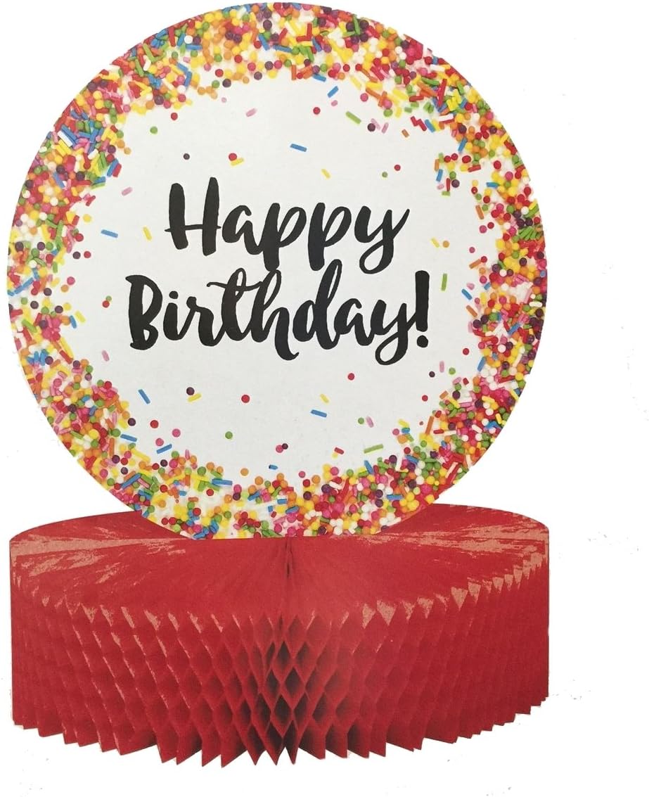 Creative Converting 324673 Centerpiece, 12" x 9", Rainbow and Red