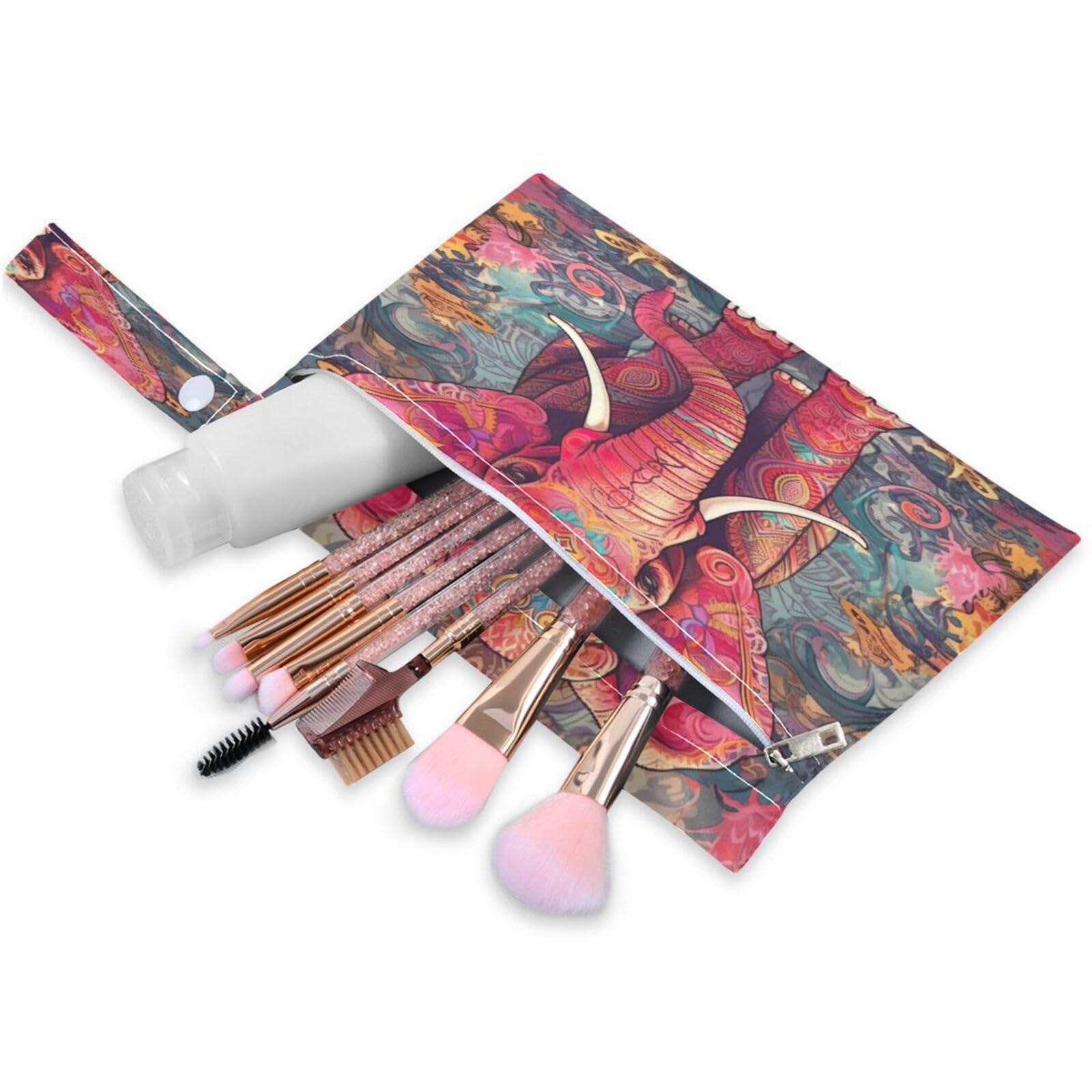 ATTX Paisley Elephant Wet Dry Bags 2-Pack - Reusable Cloth Diaper Storage for Travel, Beach & Gym | Multi-Use Waterproof Bags for Swimsuits, Baby Clothes, Sports Gear#19