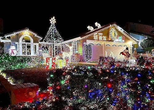 Miniatura 10 de kemooie 300 luces LED de Navidad para exteriores, 99 pies, 8 modos de parpadeo, alambre verde, cadena de luces para interiores y exteriores, luces