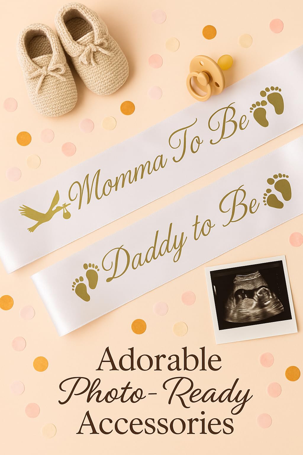 Regenbogen-Schärpen Für Babyparty – „Mommy To Be“ & „Daddy To Be“, Mit Storch-Motiv, Für Werdende Eltern