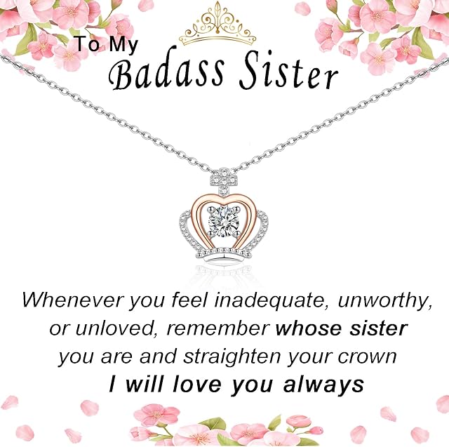 VOSAP Gifts for Daughter Granddaughter Niece Sister, Sterling Silver Crown Jewellery Present from Mum Grandparents Auntie Sister, Cute Christmas Birthday Gifts for Women Girl
