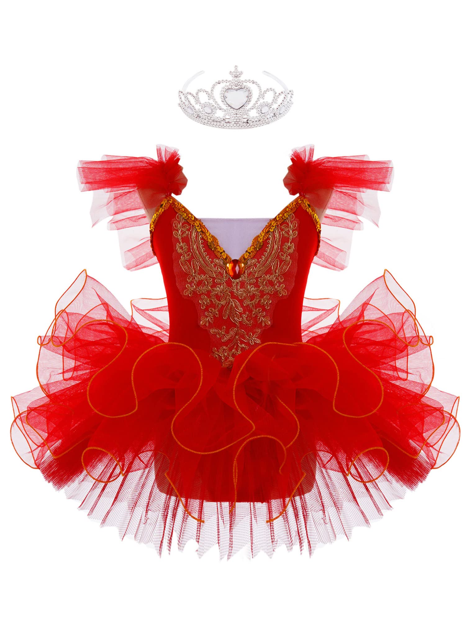 JEATHA Kids Girls Camisole Skirted Leotard Ballet Dress Swan Lake Tutu Ballerina Costumes for Competition