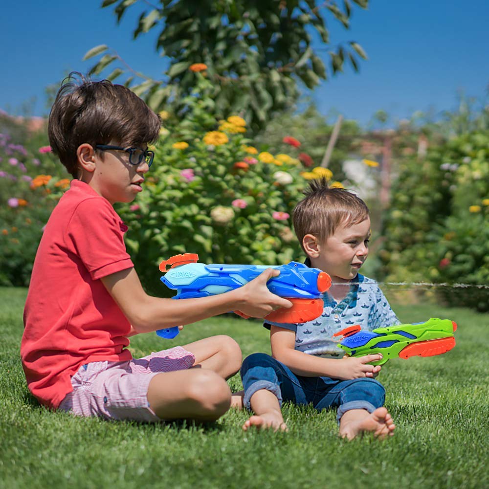 MOZOOSON Pistolets à Eau Jouet d'été pour Enfants, 3 x 300ML Water Gun avec 8-10M Longue Distance, Garçons Filles Adultes Jeu de Plein Air Jouets pour Piscine Plage Patio