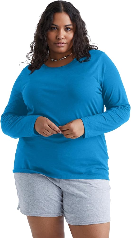 JUST MY SIZE womens Just My Size Women's Plus Size Long Sleeve Tee
