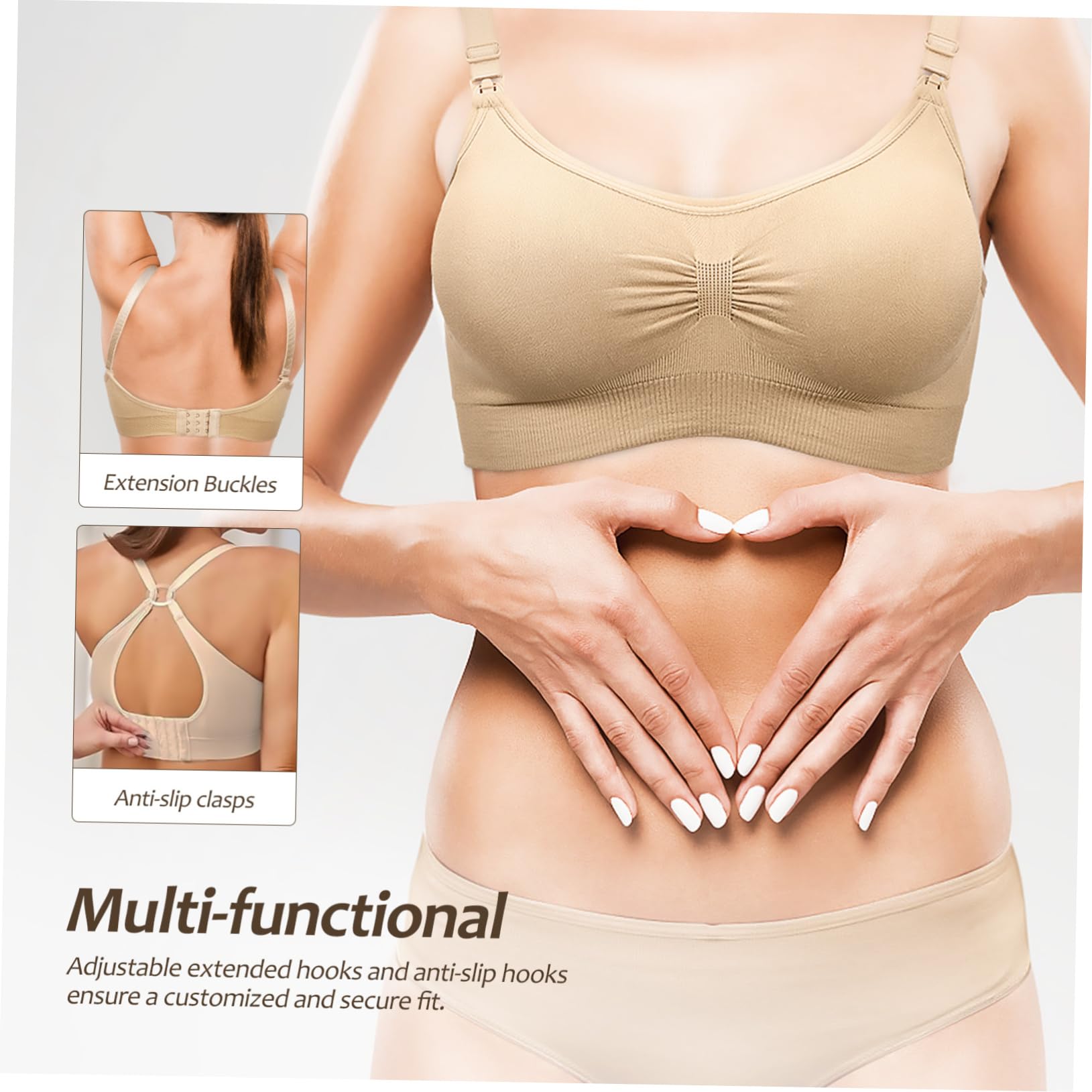 LIFKOME Maternity Nursing Bras Set mit Extendern Still für Schwangere Frauen Atmungsaktiv und Komfortabel für Alltag und Stillen