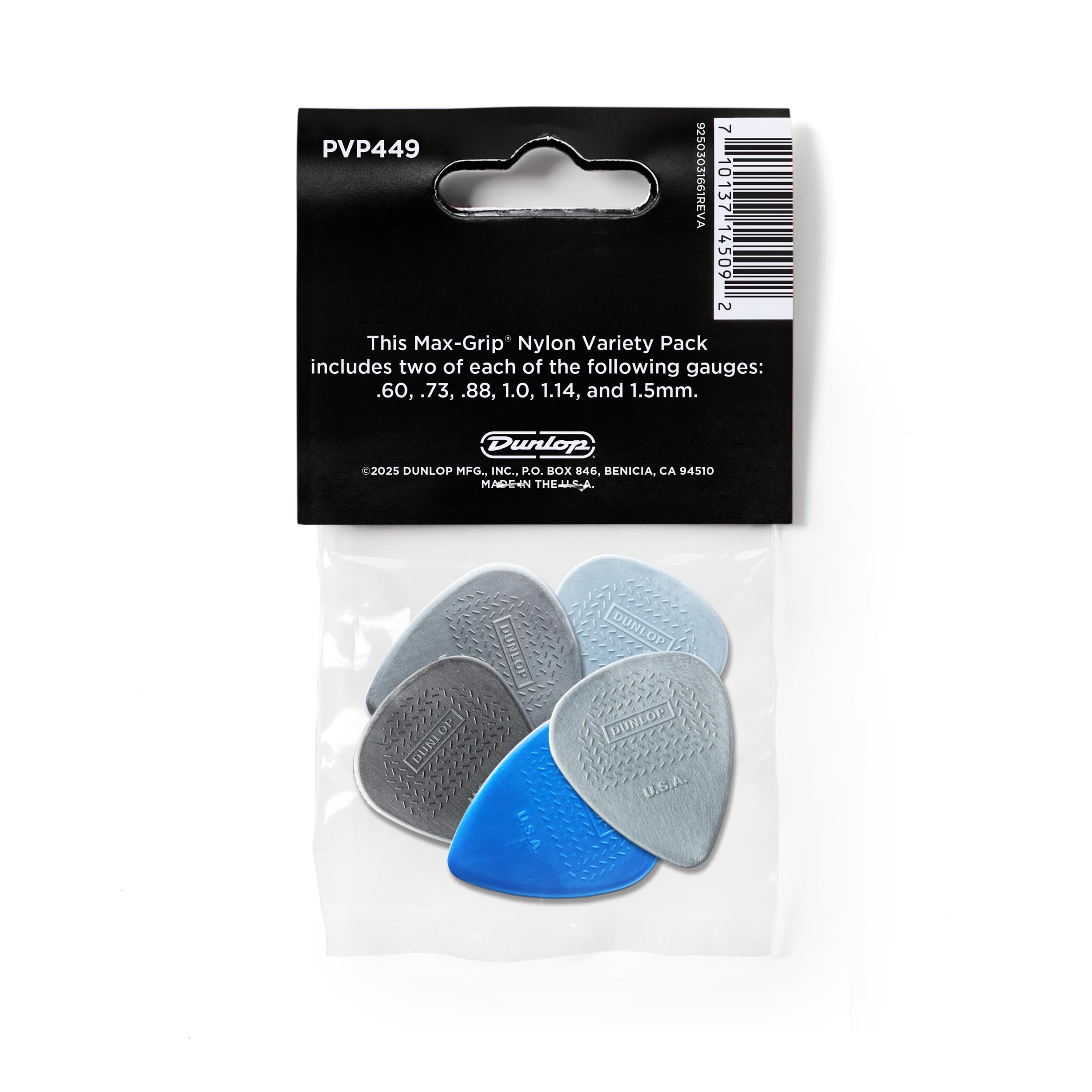 JIM DUNLOP Max-Grip Nylon Standard Pick Variety Pack - 12 sztuk (PVP449)
