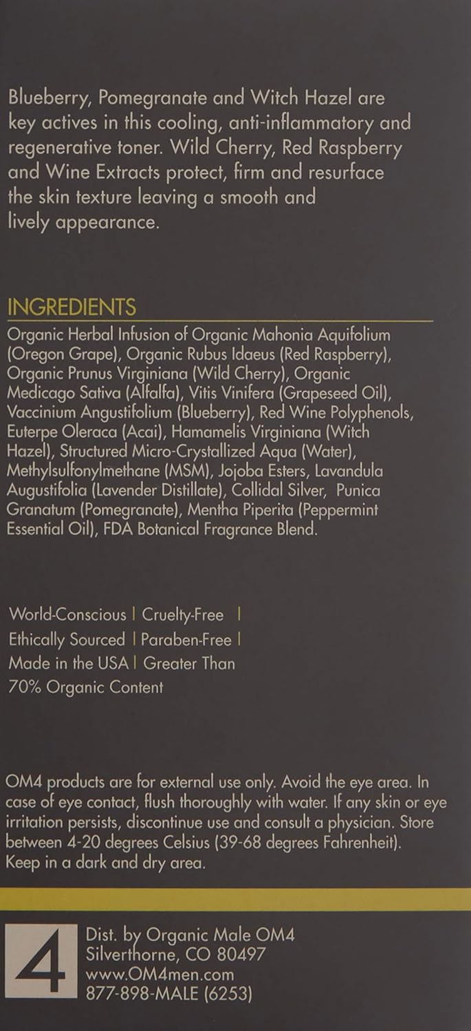 Organic Male OM4 Normal Step 2: Surface Refining Ph Balancer Toner, 4.0 oz. - Image 3