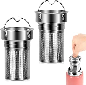 Linkidea 2-pack waterfles thee-infuser voor losse thee, compatibel met CamelBak Chute Mag, draagdop 20oz/25oz/32oz/40oz bevestiging, 304 roestvrijstalen zeef