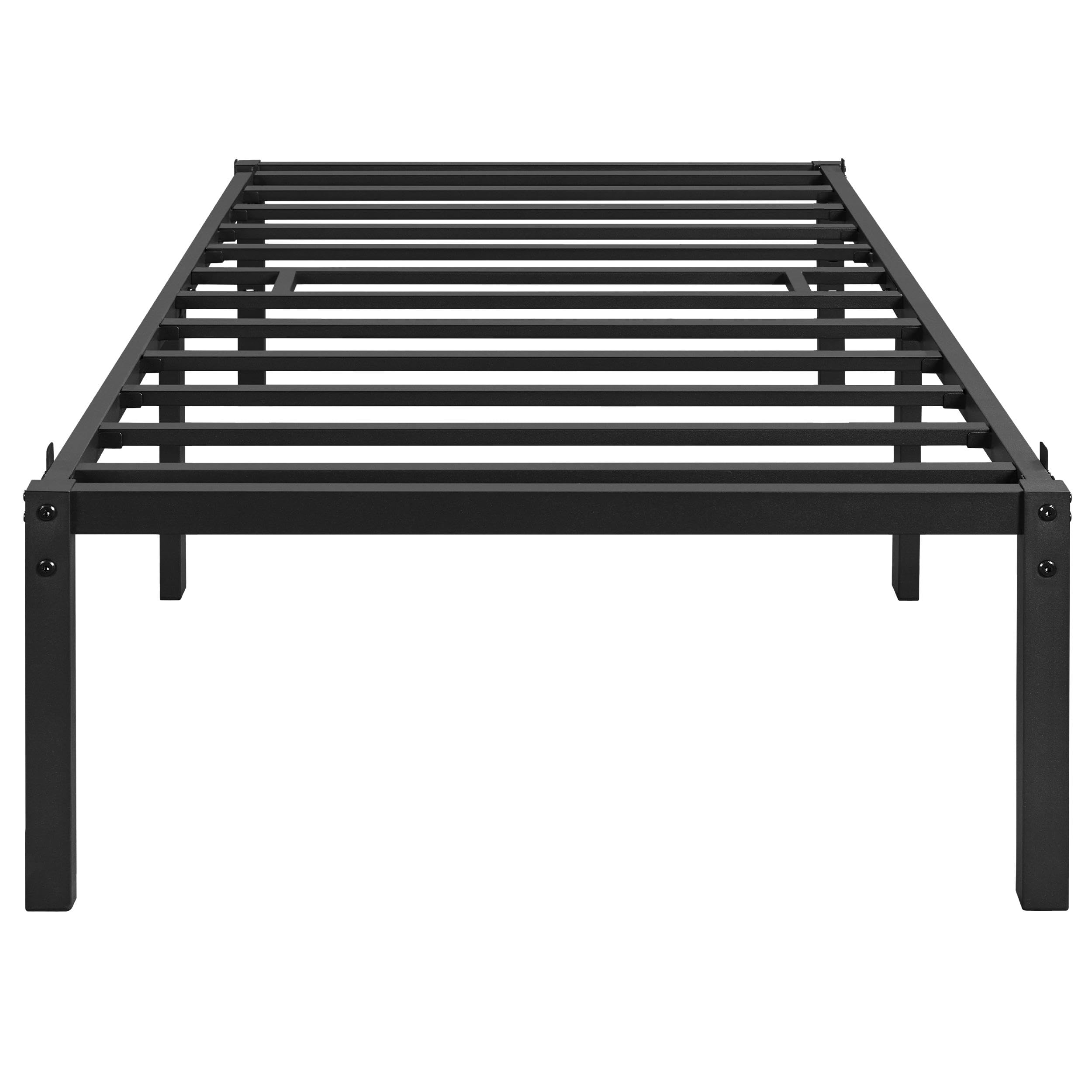 Yaheetech Bettrahmen 90 x 190 cm Metallbett Bettgestell aus Metall, Modern Jugendbett mit Lattenrost, Doppelbett Einzelbett Schwarz 41cm H