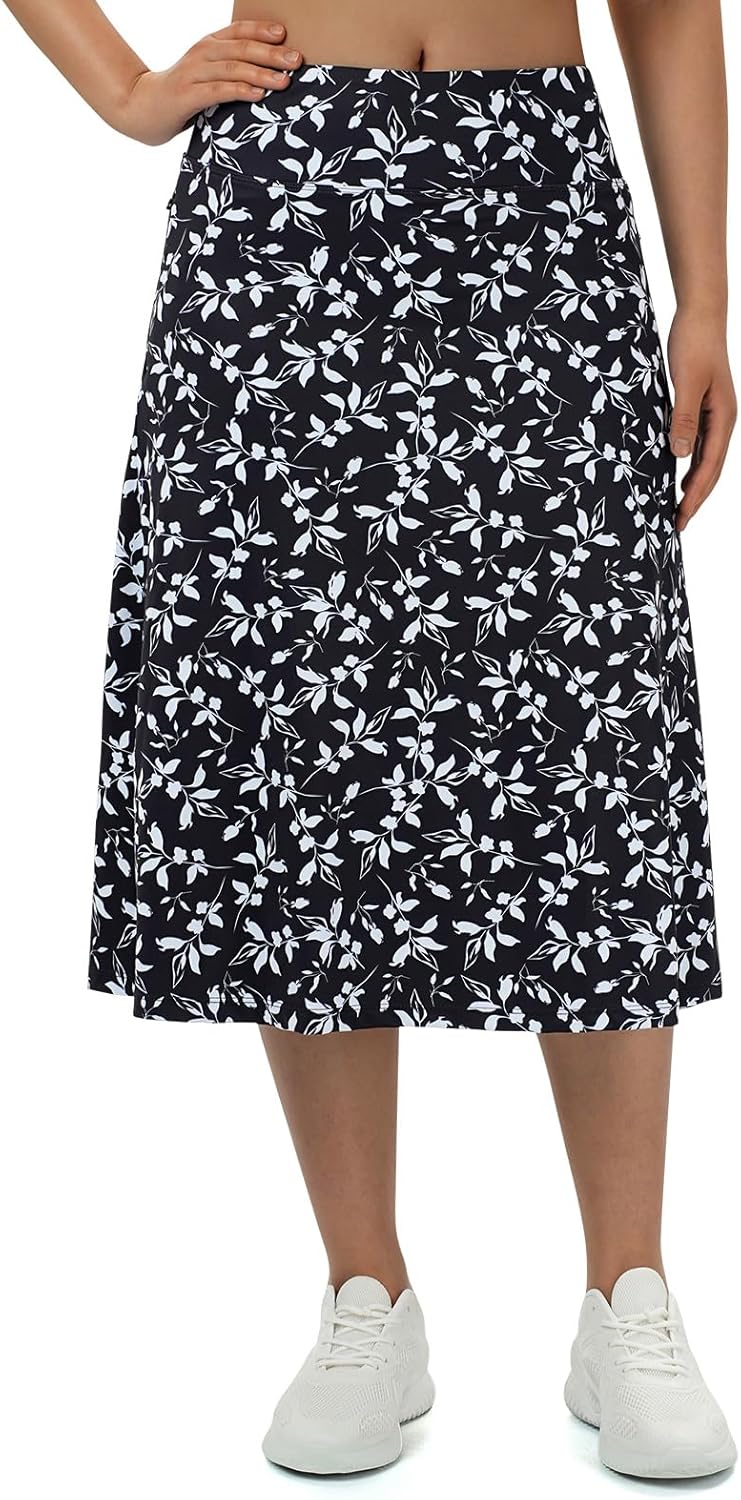 Turnhier Women's Midi Length Skorts Skirts with 2 Pockets Modest Long Skirts 28" Knee Length Athletic Skort - Image 5