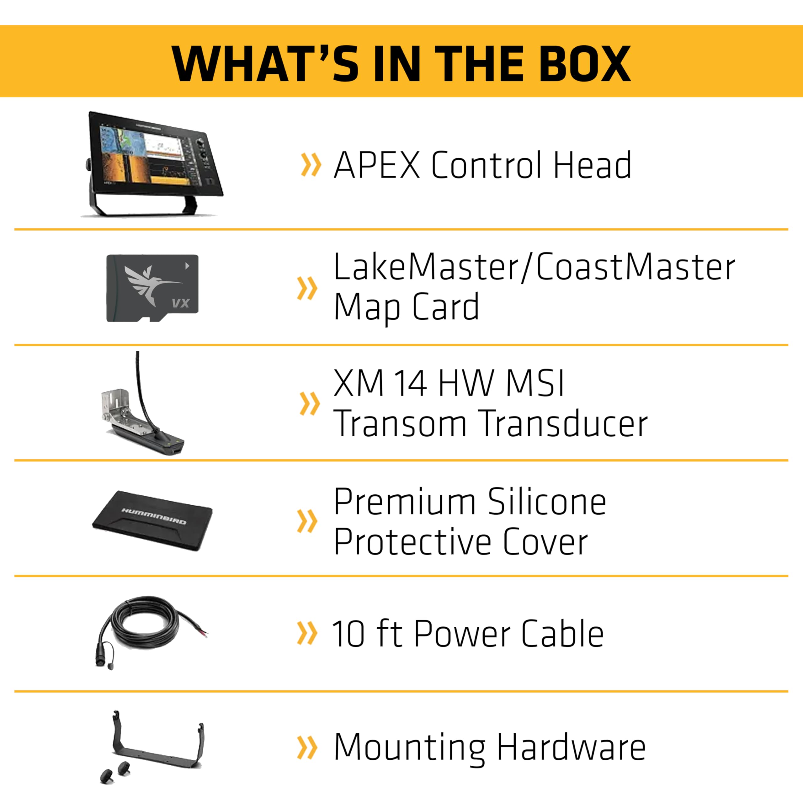 Humminbird APEX 13 VX GPS Fish Finder avec transducteur, Cartes LakeMaster et CoastMaster VX et Mega Side Imaging+