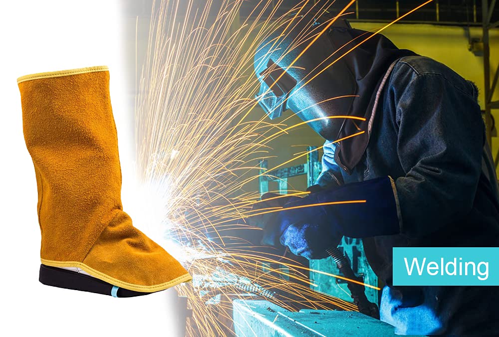 Protège-Chaussures En Cuir Pour Soudure - Guêtres De Protection Soudeur - Neuf