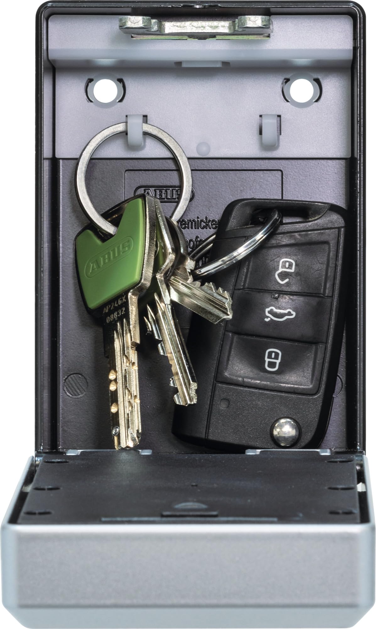 ABUS Cassetta Portachiavi Smart KEYGARAGE One – Apertura via App con Smartphone o Codice Numerico – Portachiavi per 20 Chiavi – Ideale per Case Vacanze – Modello 787 a Parete, Nero