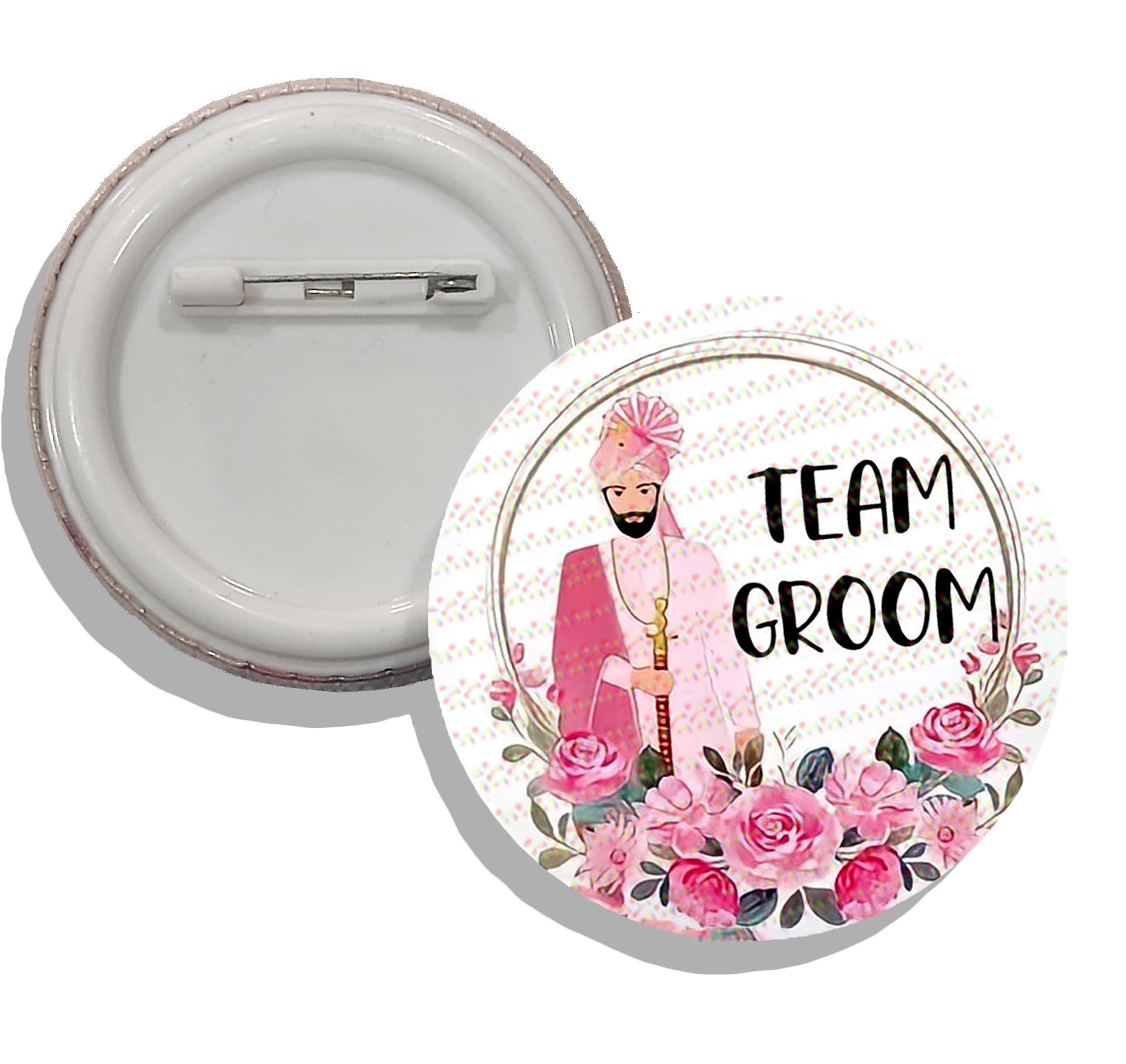 Gfylo | Groom mate Wedding Badge | Ladkiwale Ladkewale Badges, Groom Bride Badges I Plastic Pin Badge | Gift occasion Marriage (58 mm Badge)