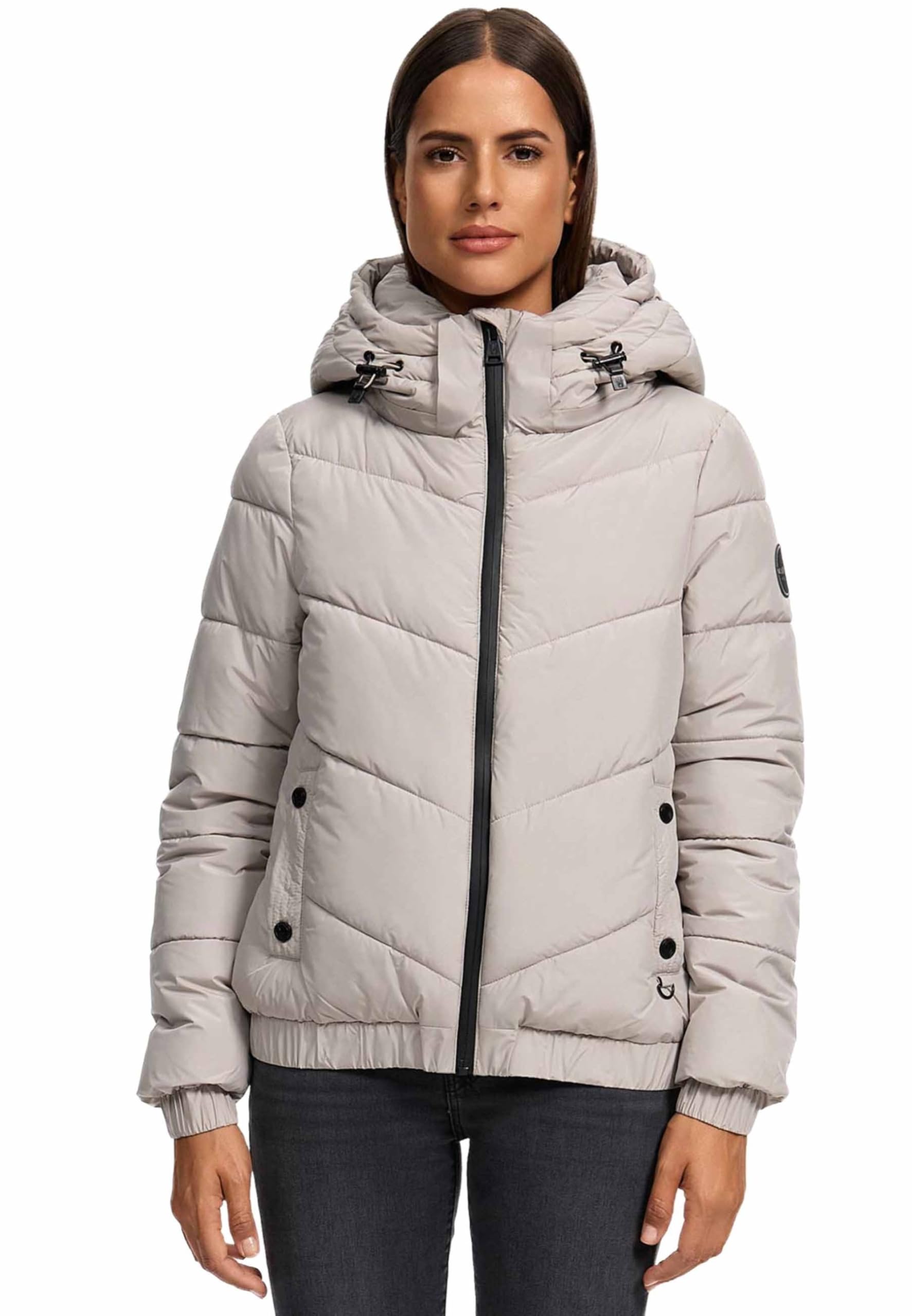Marikoo Manolya giacca in cotone invernale da donna Nero con pelliccia nera S