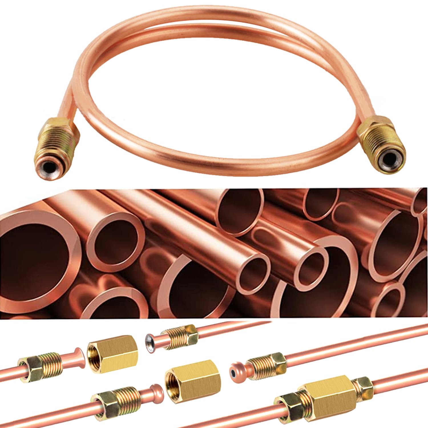 Upgraded Brake Line Tubing Kit – 25 Ft. Of 3/16" Copper Coated Flexible Tube