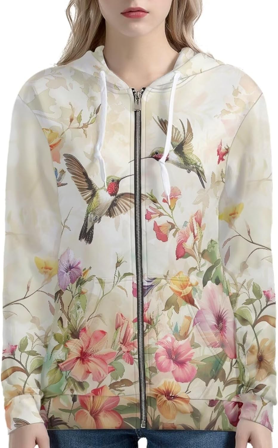 ZOUTAIRONG Women Hoodie Zip Up Jackets S-5XL Hoody Pullover Tops Athletic Sweatshirt Loose Sweater