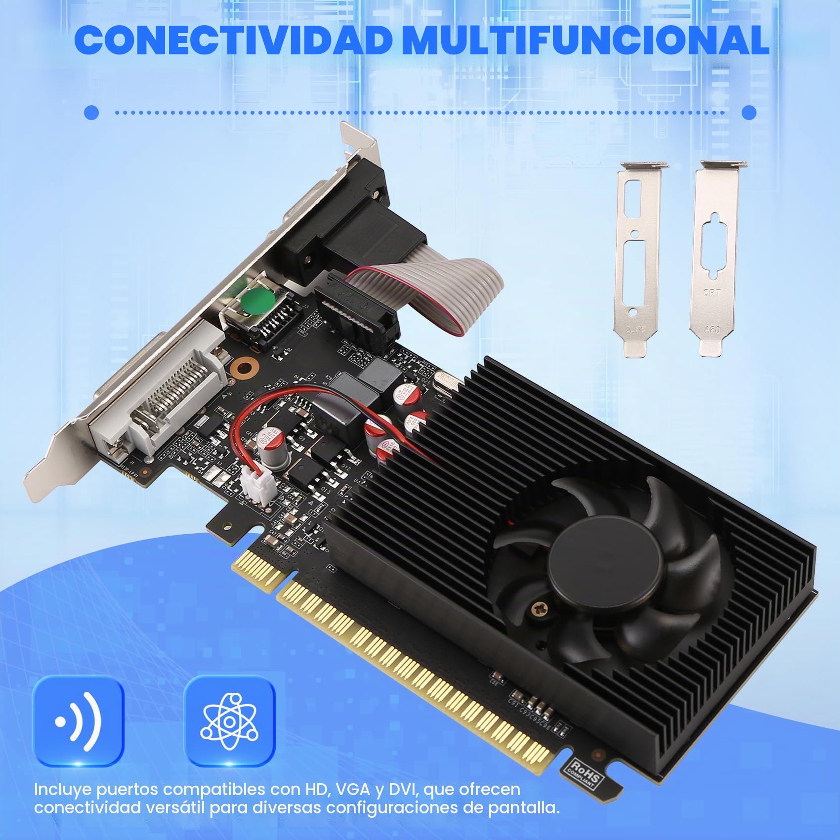 GT730 - Tarjeta gráfica DDR3 de 4 GB (128 bits, VGA, puerto DVI, tarjeta gráfica para oficina/hogar)