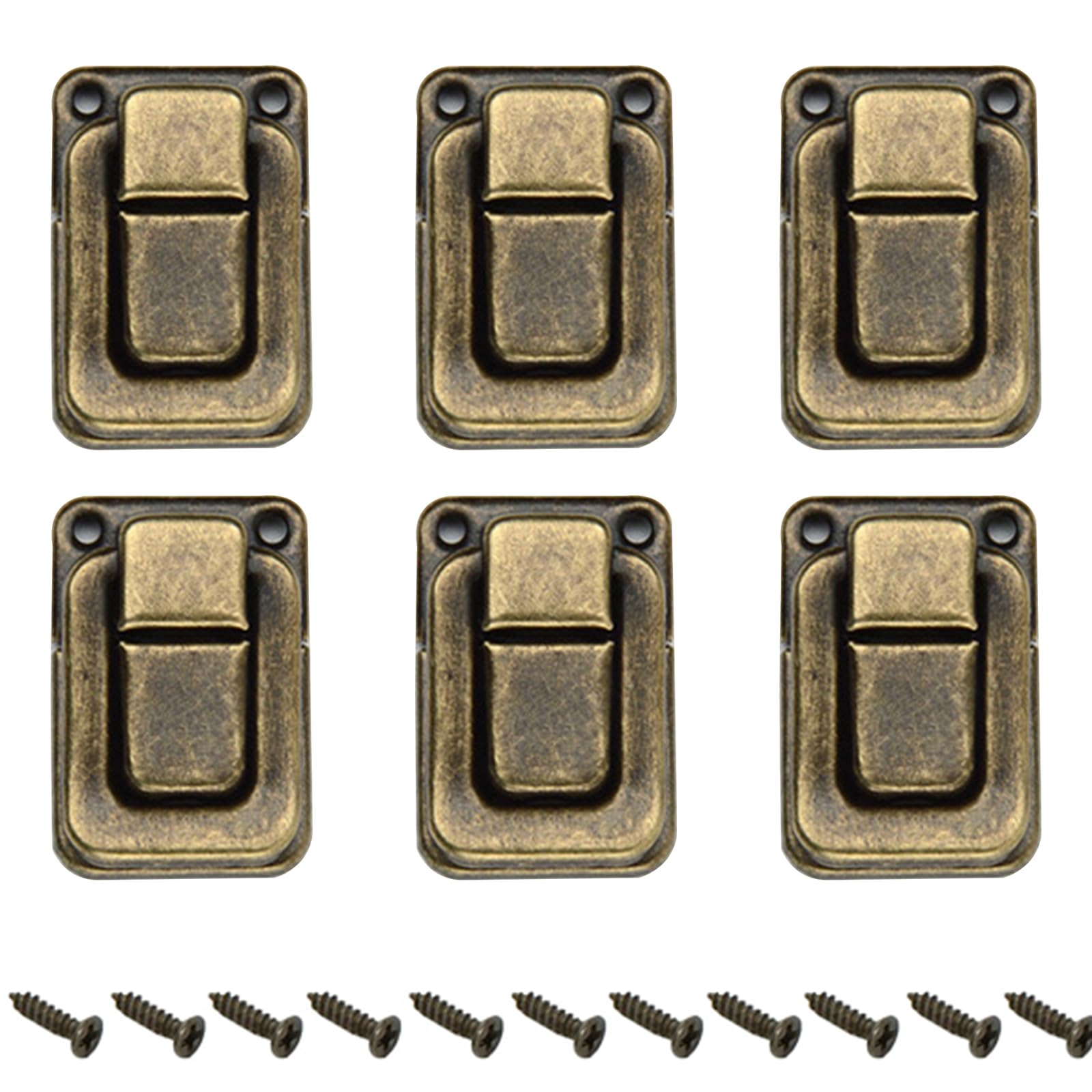 6PCS Toggle Catch Latch Clasp, Jewelry Box Lock Buckle for Packaging Gift Box Toggle Catch Lock Bronze 25x38mm