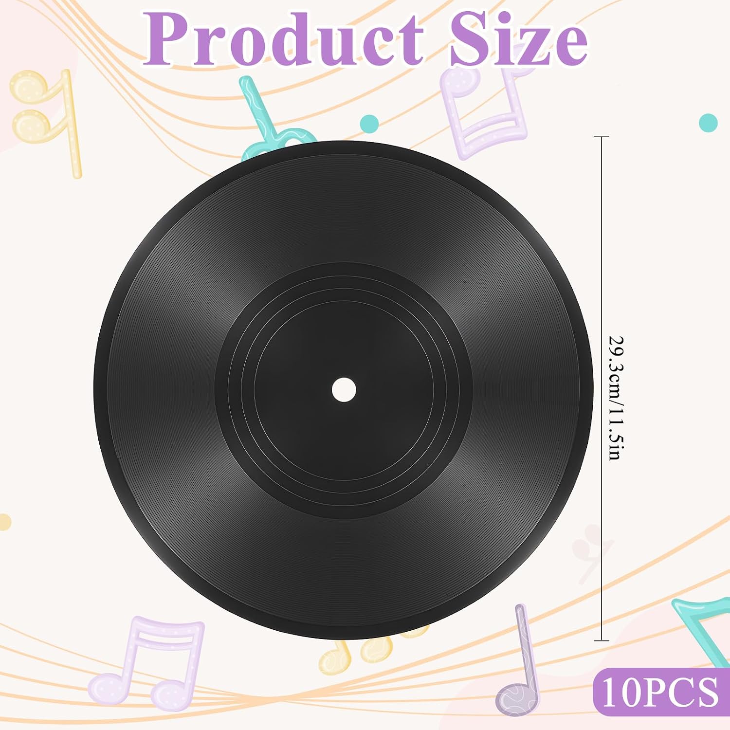 Lyksgir 10 Pack 12 Inch Blank Vinyl Records Decor, Fake Vintage Record, Fake Records for Graffiti, Blank Record, Vintage Decorative Wall Aesthetic, 70s 80s 90s Rock & Roll Music Party Decor image 2