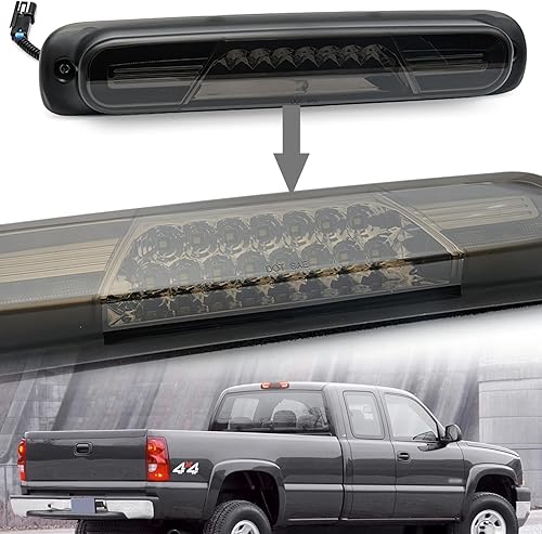 Miniatura 3 de Tercera luz de freno LED de repuesto para Chevy Silverado GMC Sierra 1500 2500 1999-2006 Pickup Trucks Red LED 3rd Brake Center Lámpara de parada de