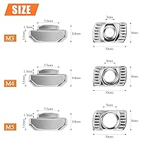 Vista 3 de 240 piezas de tuercas T de la serie 2020, kit surtido de tuercas de ranura M3 M4 M5 T