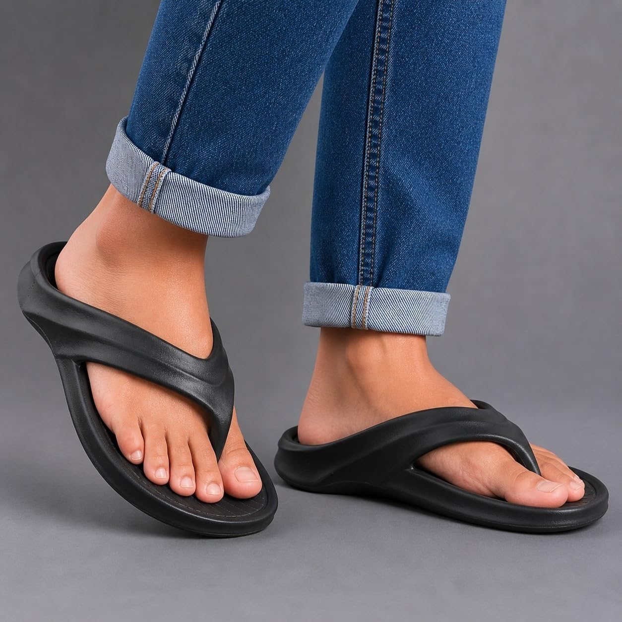 Men’s Stylish Comfort Flip-Flops | Lightweight Casual Daily Wear Slippers | Soft EVA Anti-Slip Open Toe Slipper for Men-image-41