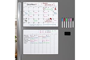 Kids Summer Schedule - Cinch Dry Erase Calendar & Chores Chart Bundle,...