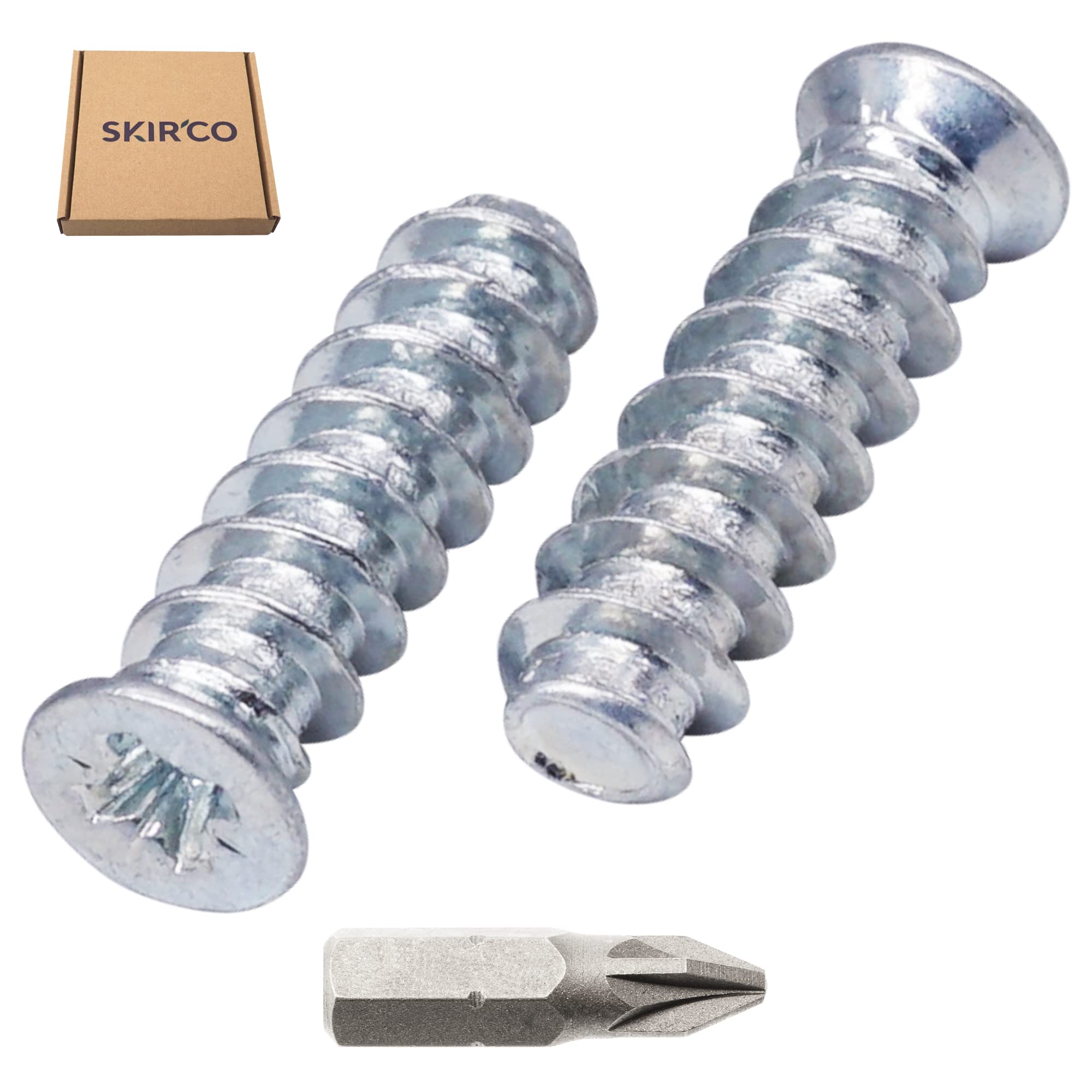 SKIR'CO (100 pcs) Zinc Plated Euro Screws 5.0 x 20 mm, Drawer Runner Screws, Flat Countersunk Head, Hinge Screws - Image 2