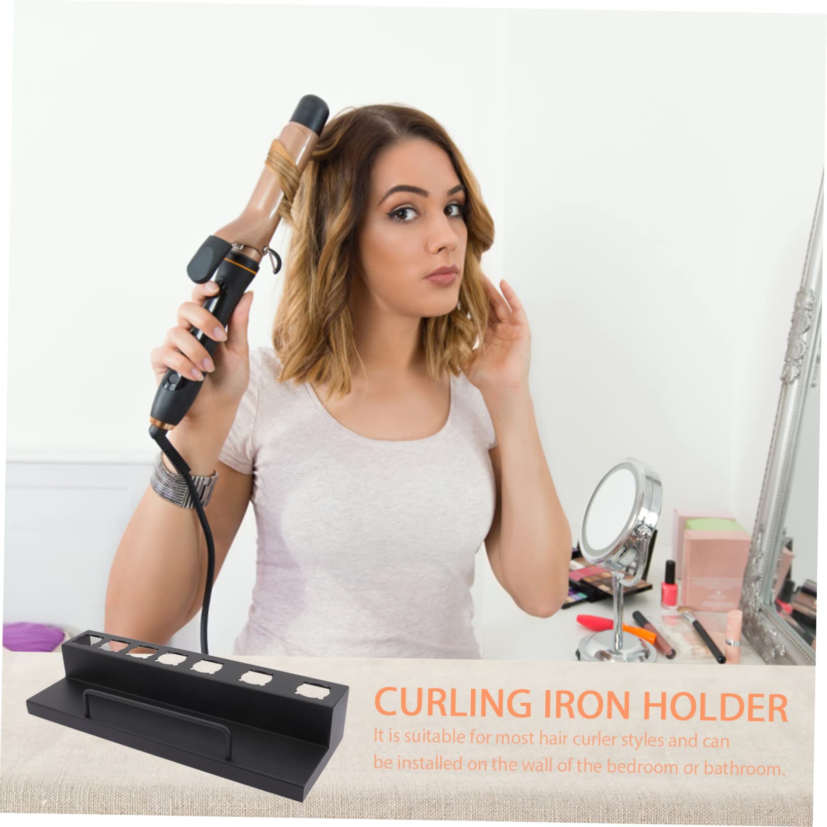 Haartrockner-Halterständer, Haartrockner- und Glätteisenhalter, Lockenstabständer, Salon-Lockenwicklerhalter, Toilettenzubehör, Lockenwickler-Wandständer, Haarstyling-Werkzeug-Organizer, Lockenstabhal